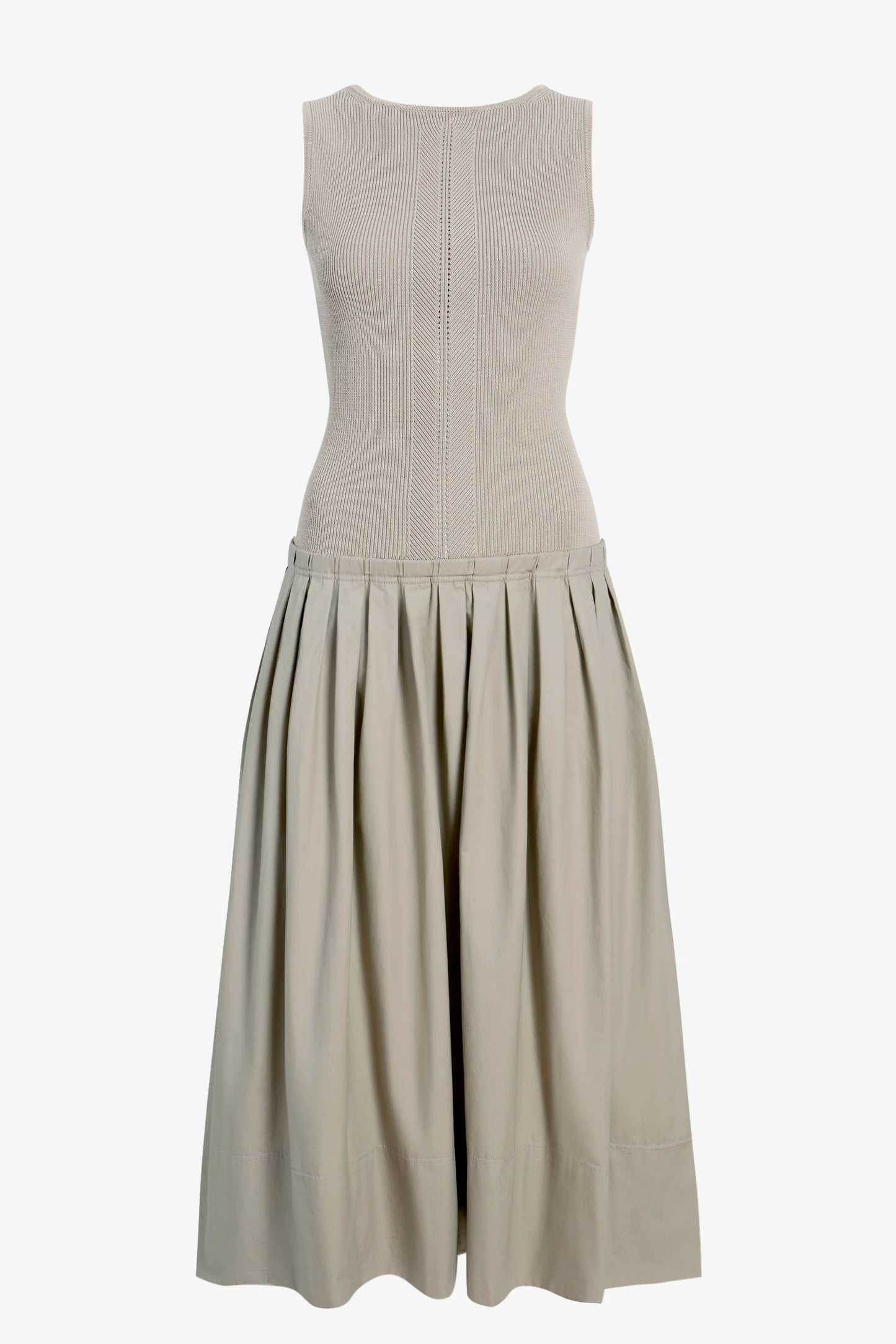 Tori Knit Dress in Brushed Poplin