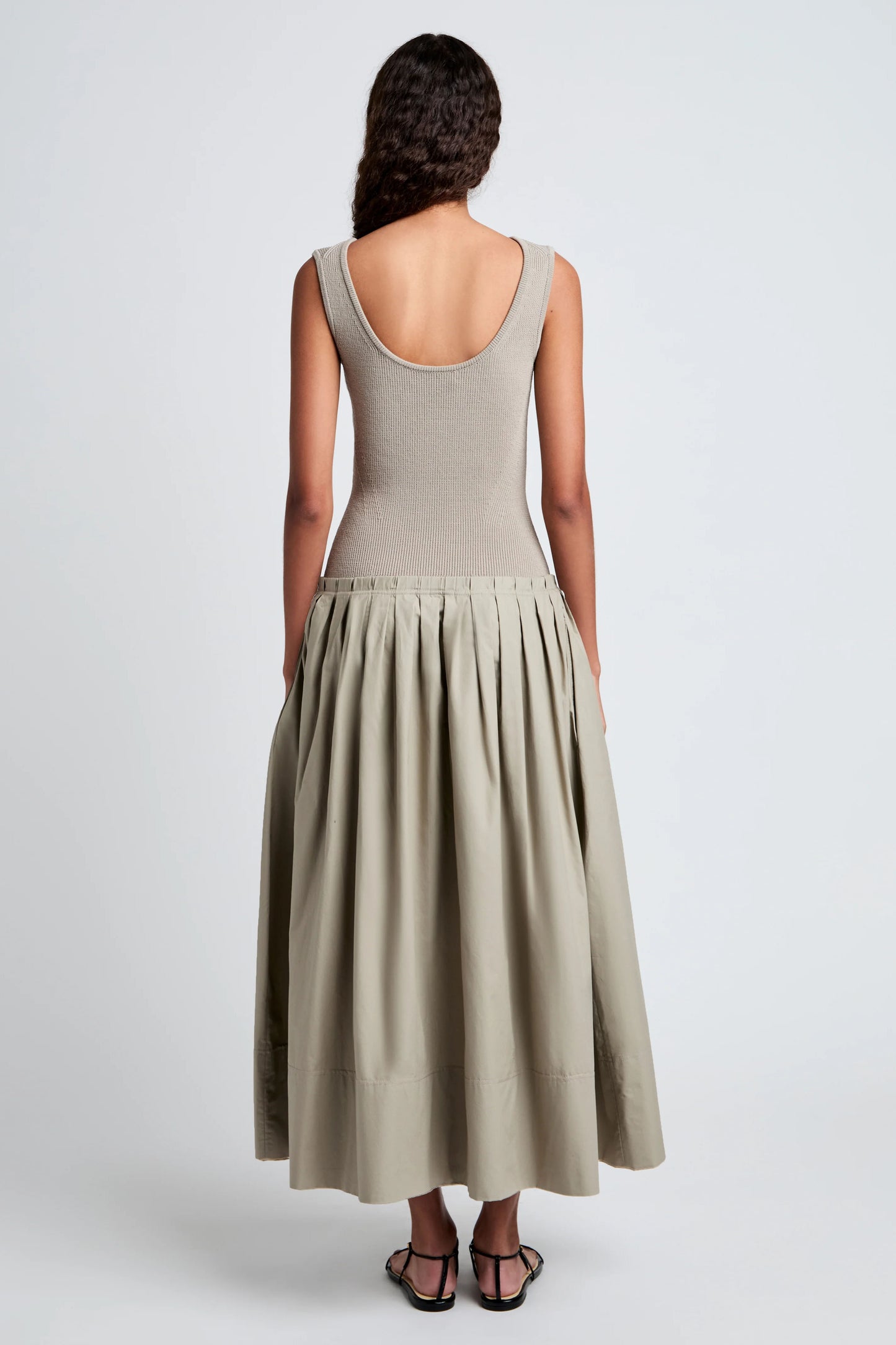 Tori Knit Dress in Brushed Poplin