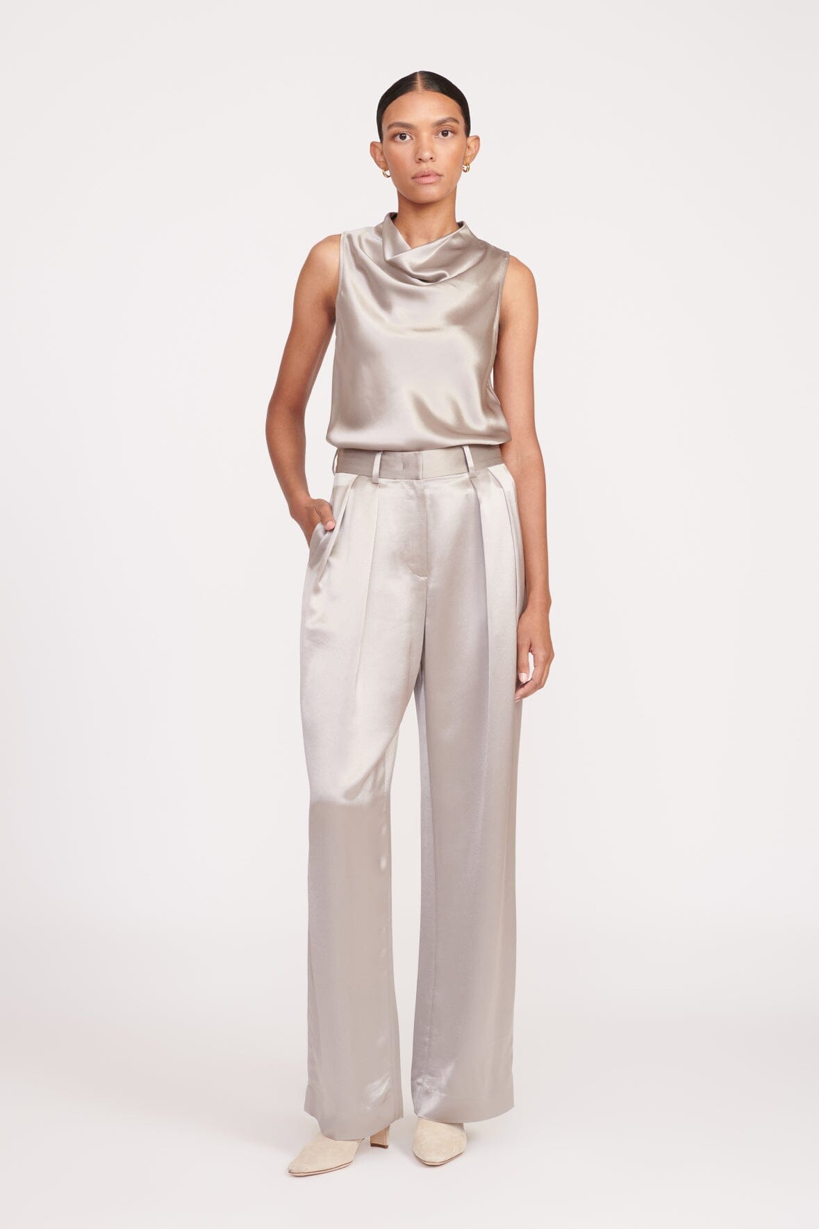 Luisa Pant, Silver Satin