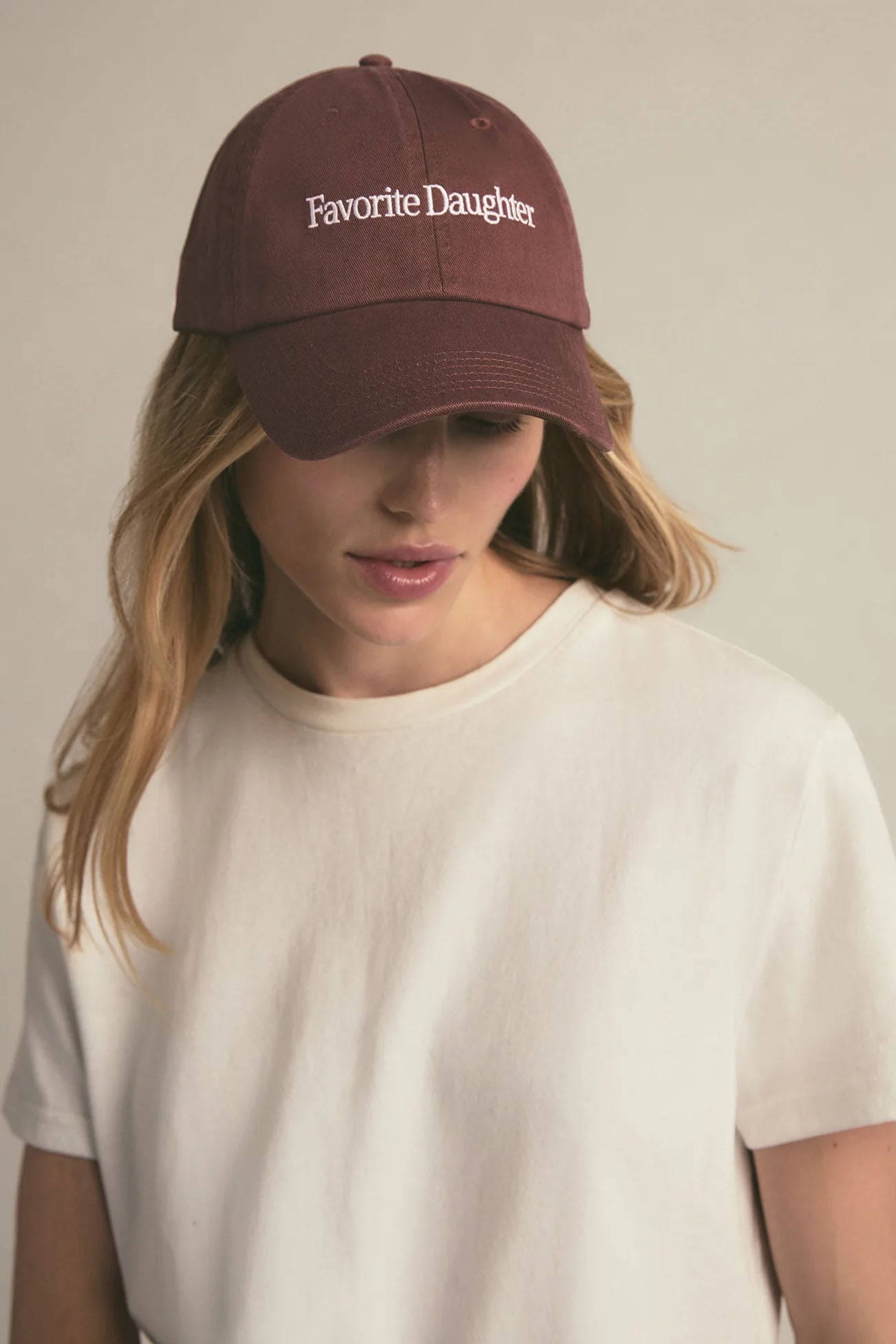 Classic Logo Baseball Hat, Brown/White