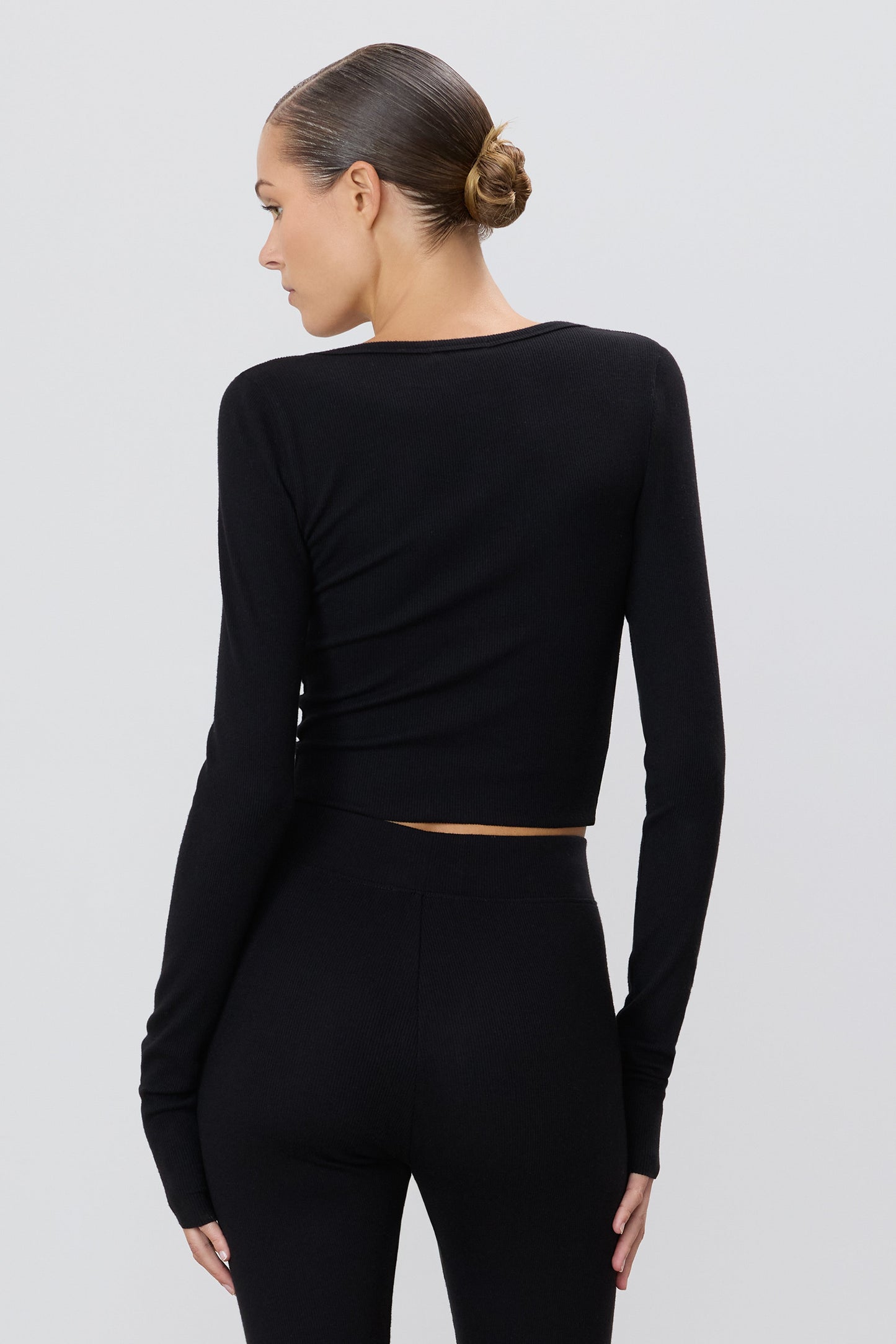 Cropped Cardigan, Black