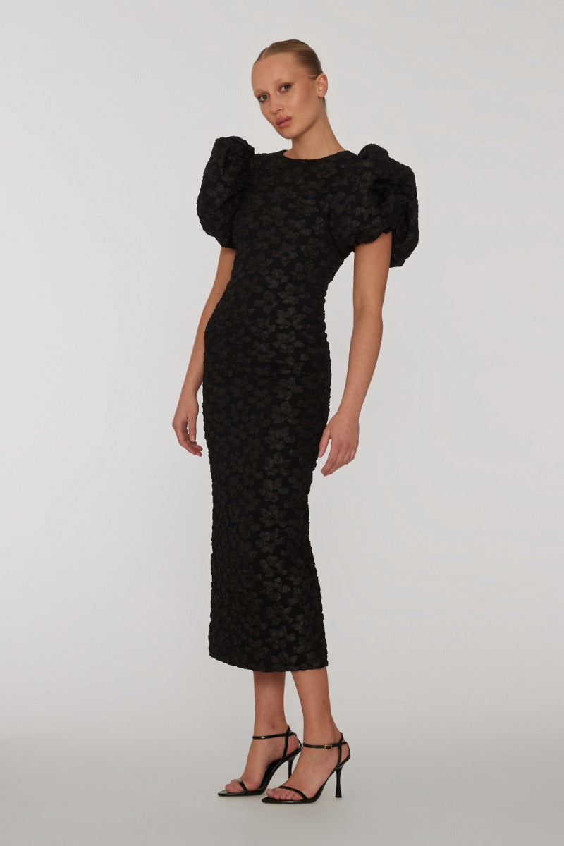 3D Jacquard Midi Dress