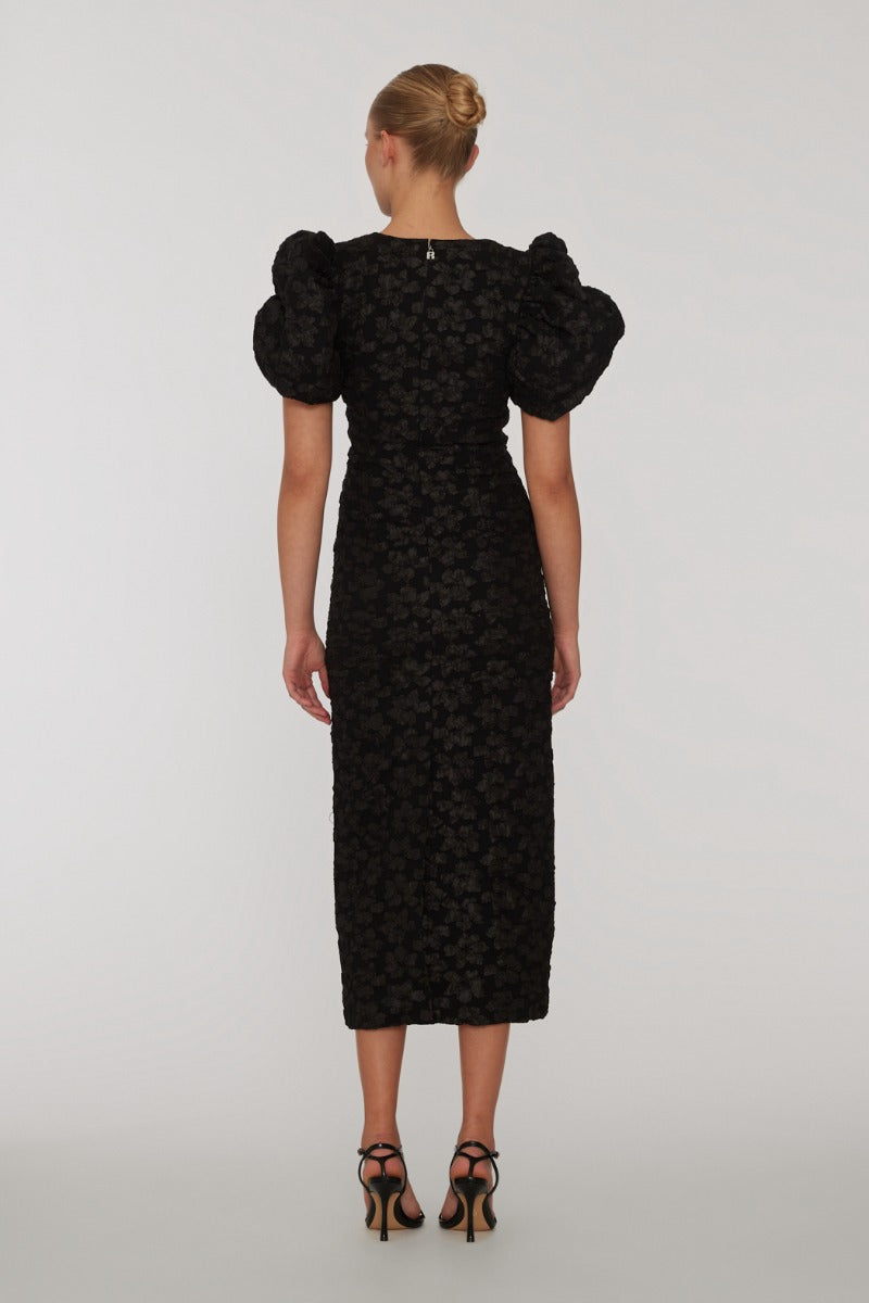 3D Jacquard Midi Dress