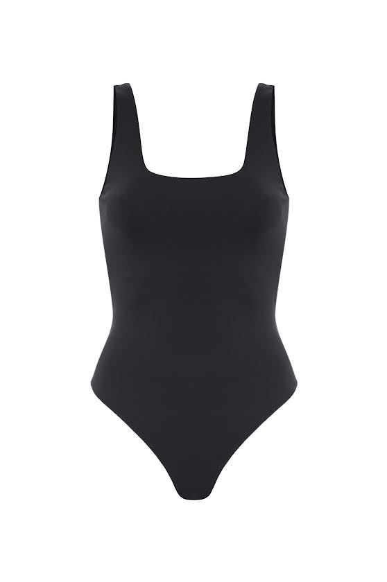 Scuba Modern Tank Bodysuit, Black