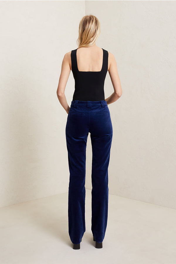 Sophie Velvet Tailored Pant, Navy