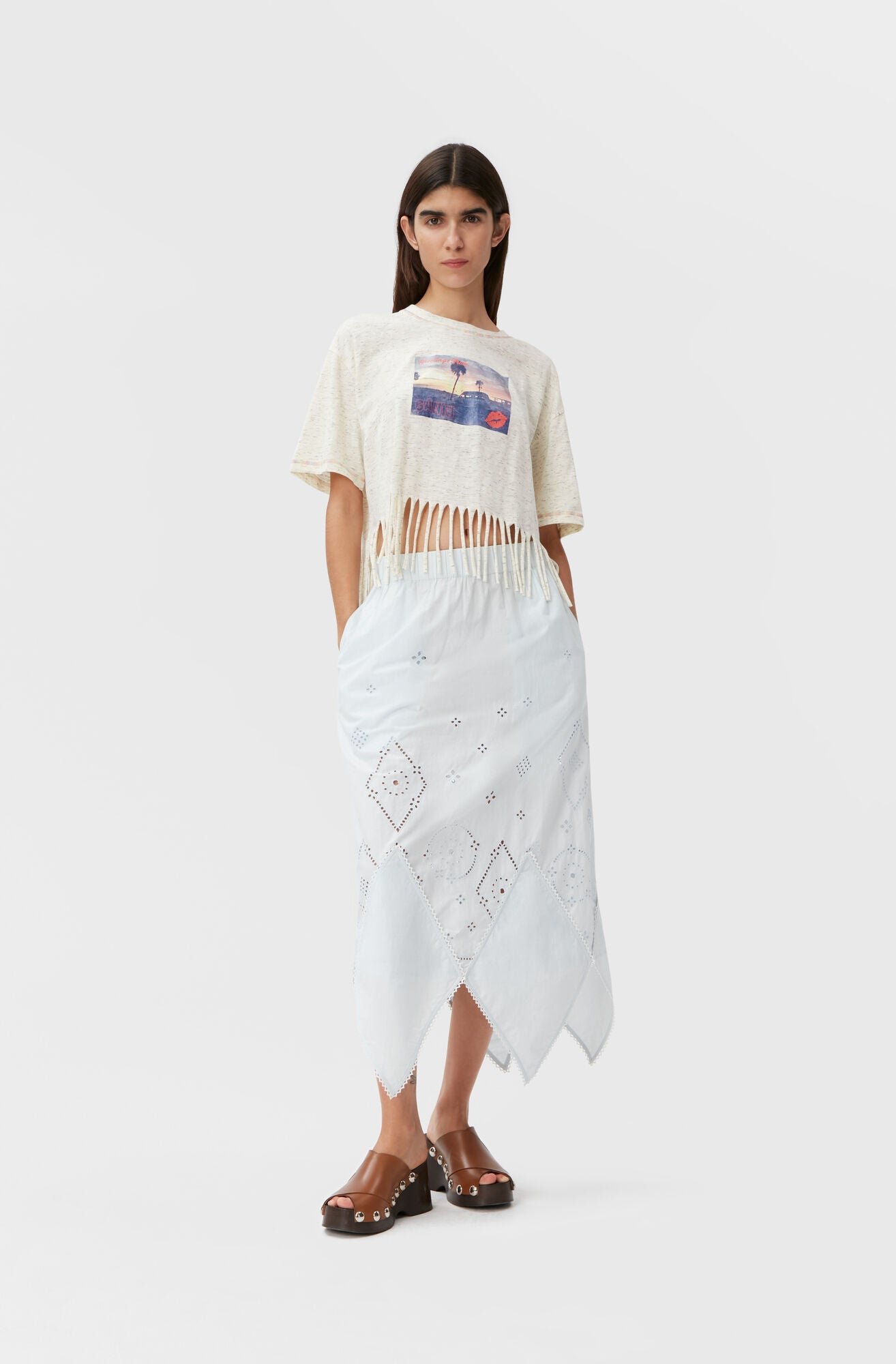 Cropped Fringe Graphic Tee