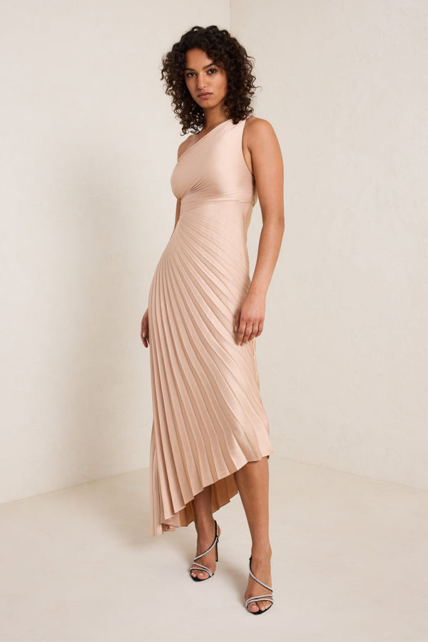 Delfine Satin Pleated Dress
