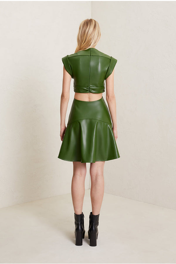 Lexi Vegan Leather Dress, Forest