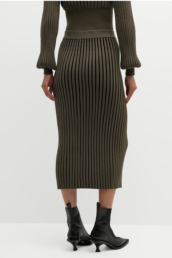 Plaited Cashmere-Blend Pencil Skirt