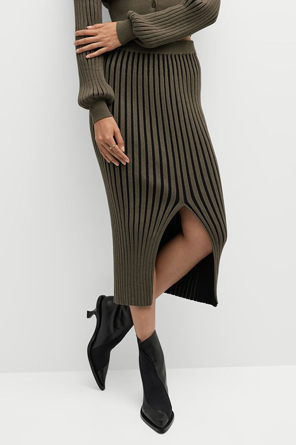 Plaited Cashmere-Blend Pencil Skirt