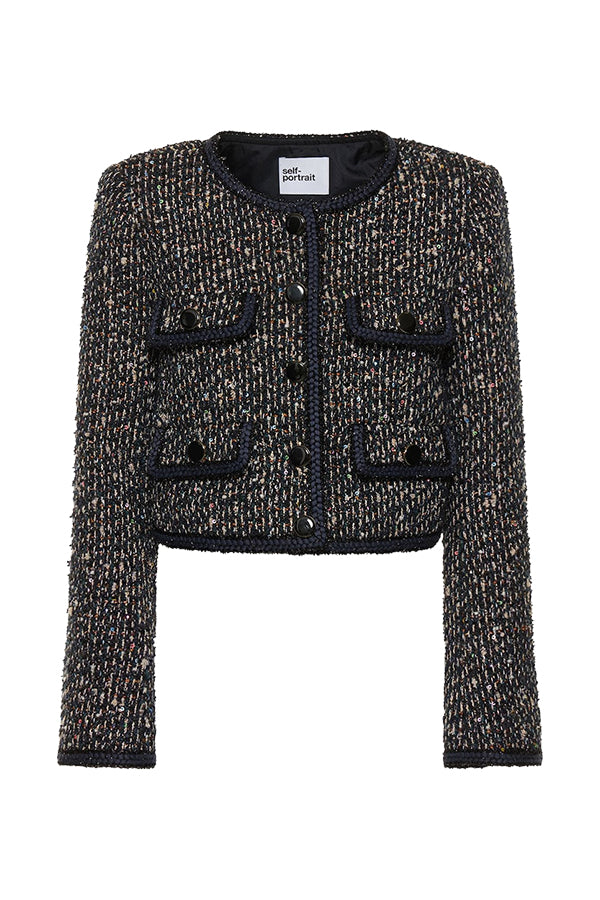 Boucle Jacket With Braid Detail