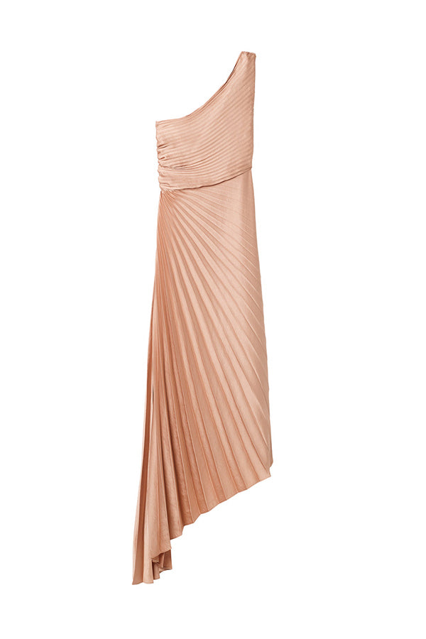 Delfine Satin Pleated Dress