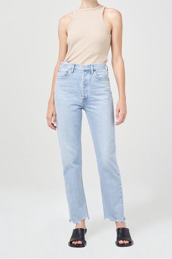 90's Pinch Waist High Rise Straight, Imitate