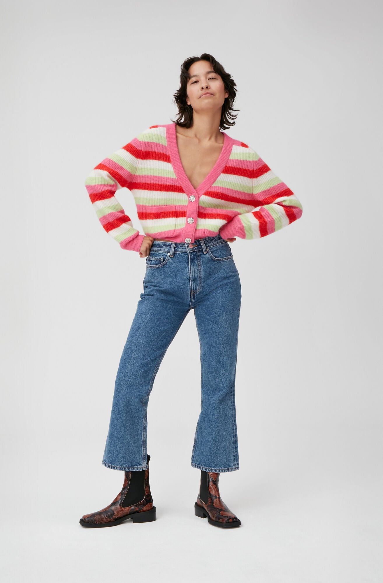 Soft Wool Cardigan, Carmine Rose