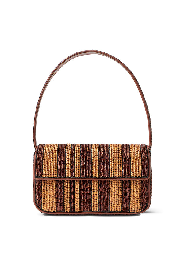 Tommy Beaded Bag, Wood Stripe