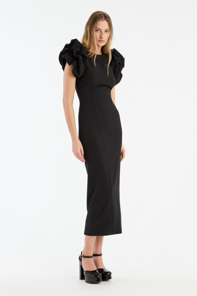 Midi Puff Sleeve Dress