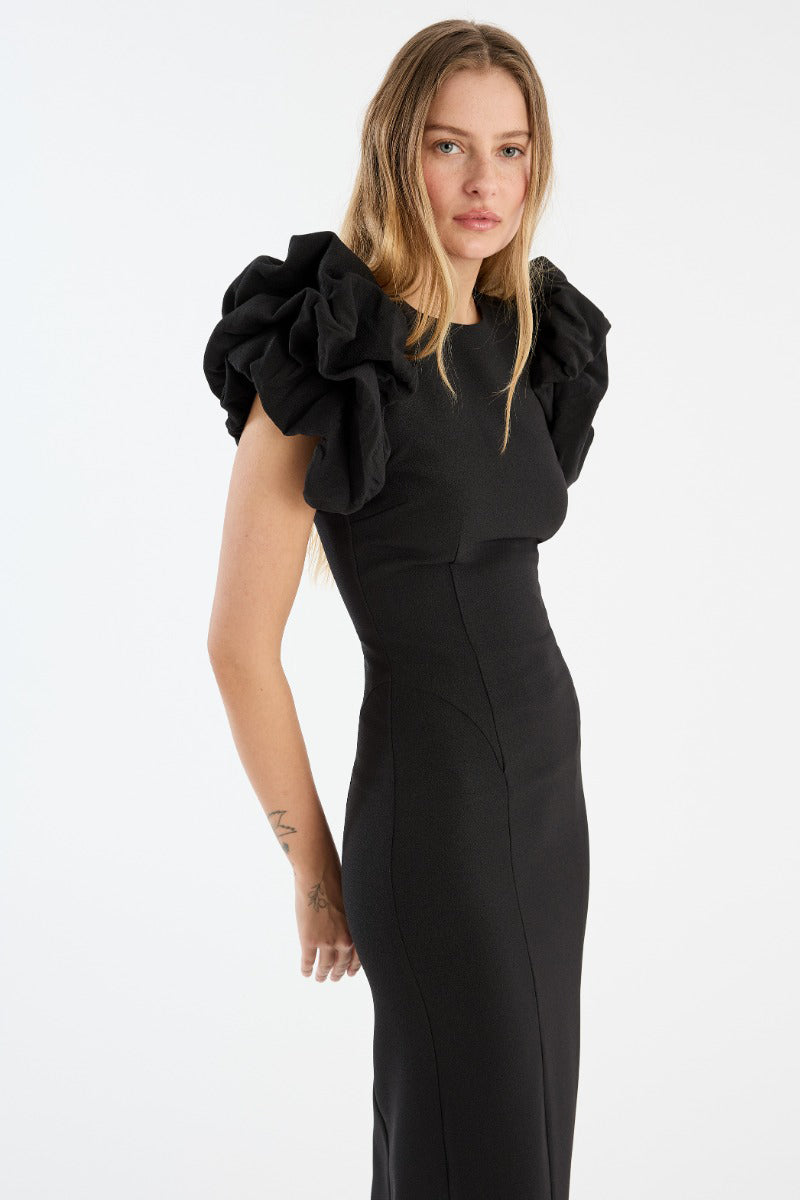 Midi Puff Sleeve Dress