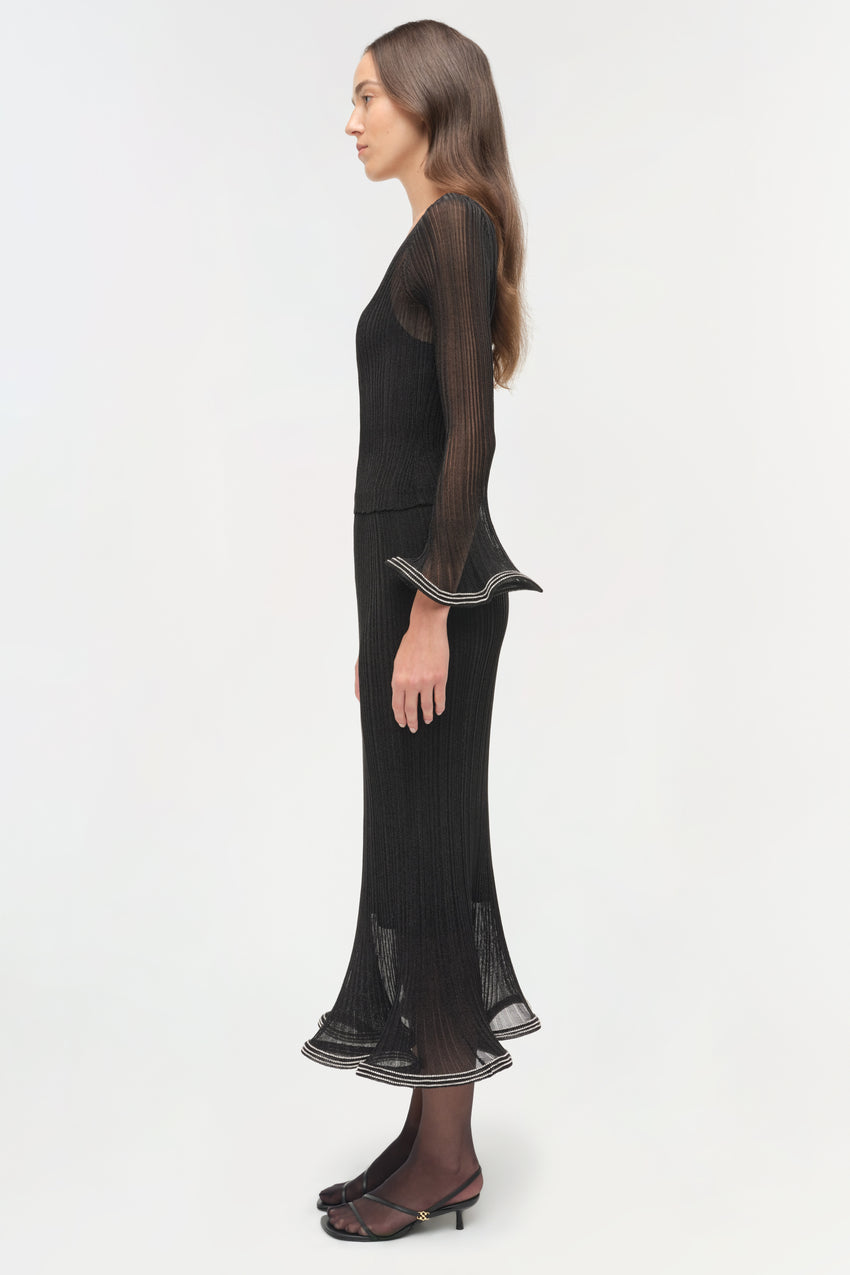 Maebry Metallic Plisse Top