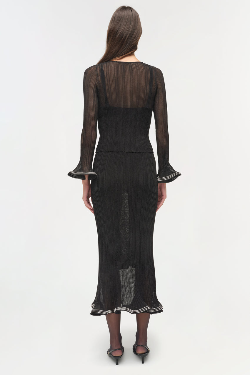 Maebry Metallic Plisse Top