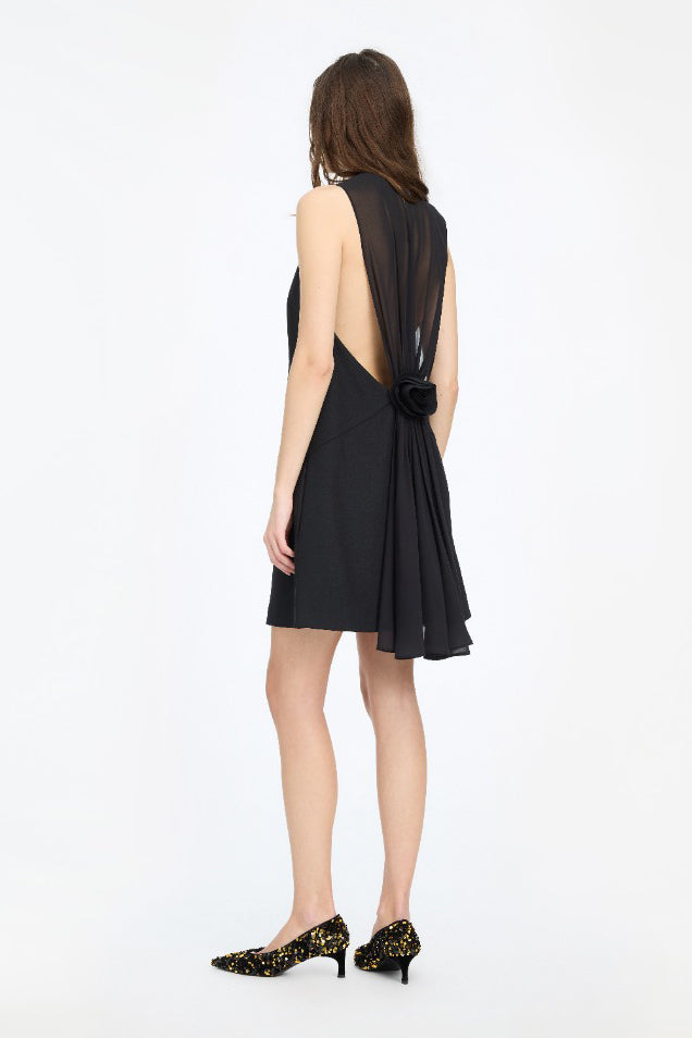 Crepe Mini A-Line Dress