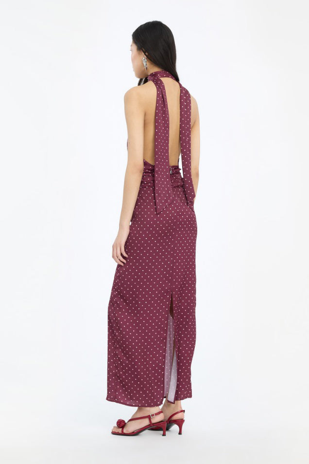 Dot Halterneck Scarf Dress