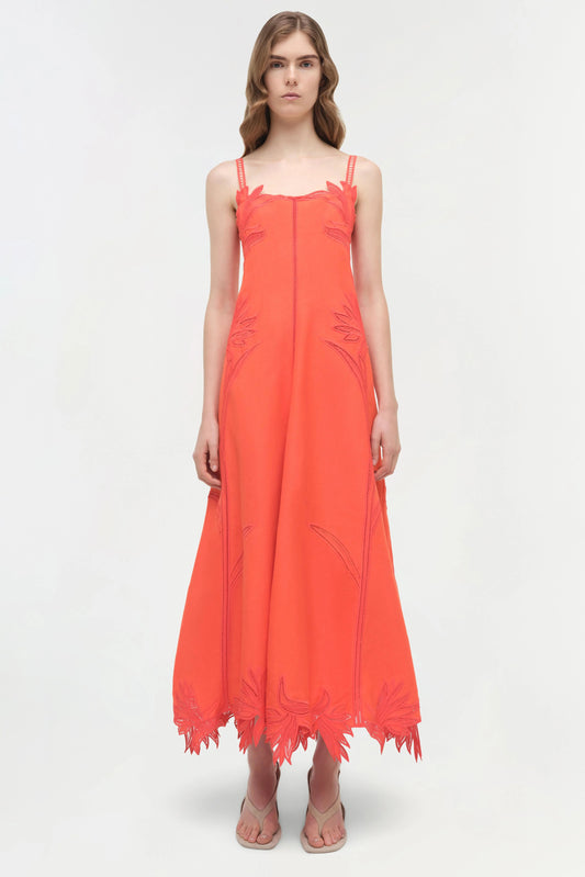 Ellery Embroidered Bustier Midi Dress