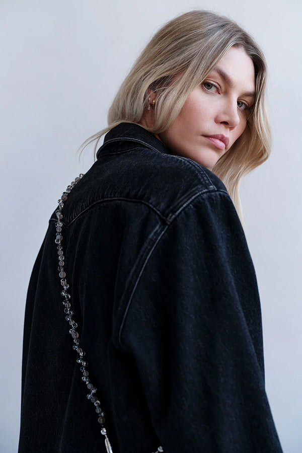 Faceted Crystal Crossbody, Black Diamond