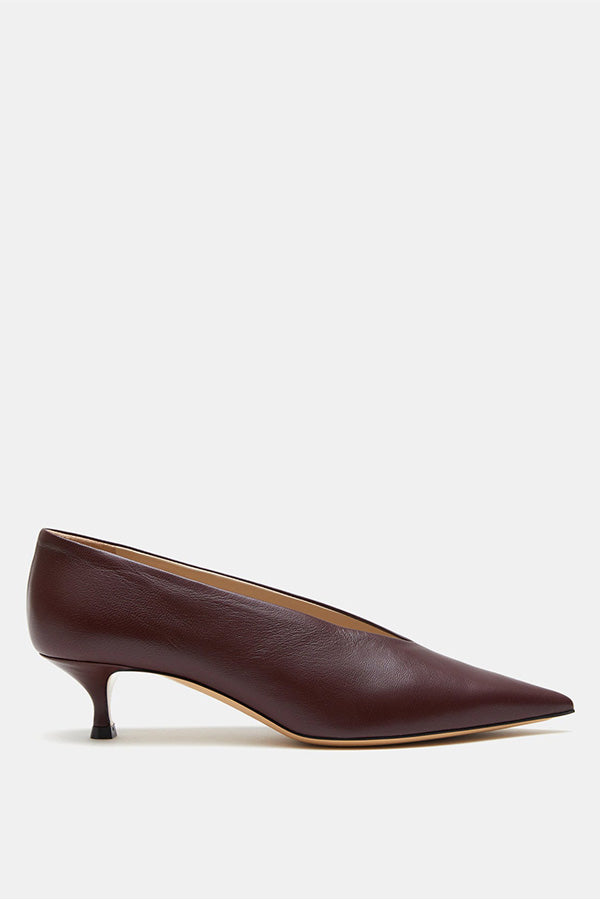 Babouche Kitten Heel, Oxblood