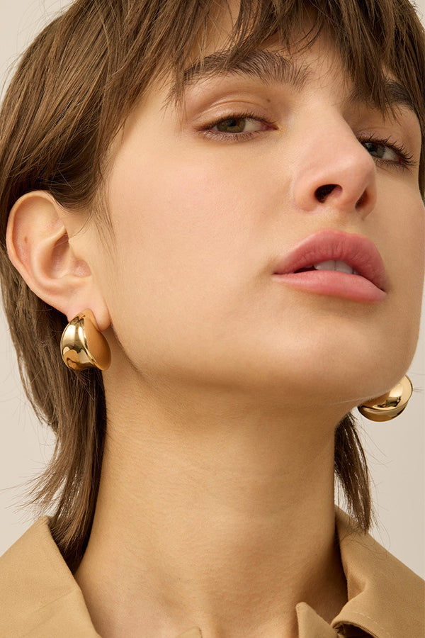 Nouveaux Puff Earrings, Gold