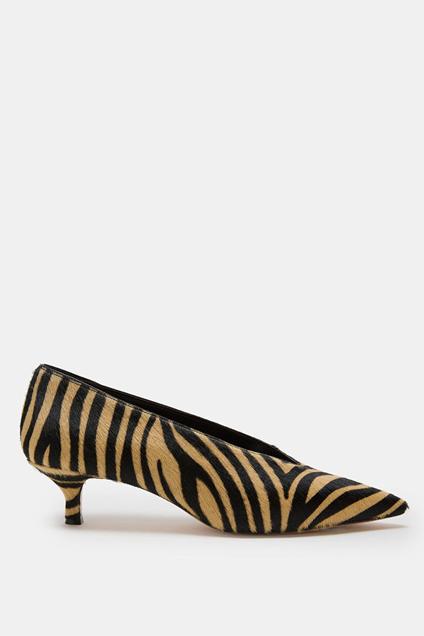 Babouche Kitten Heel, Zebra