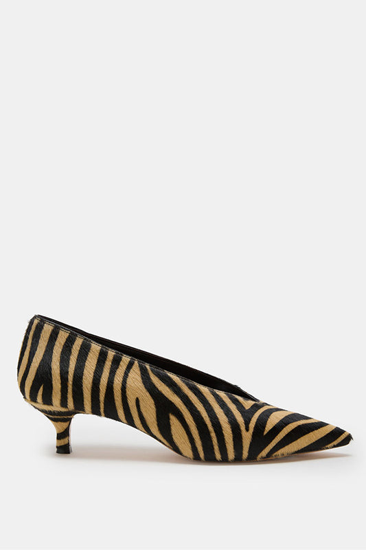 Babouche Kitten Heel, Zebra