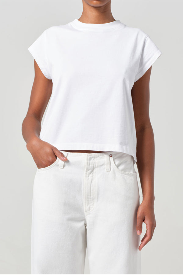 Bryce Cap Sleeve Tee, White