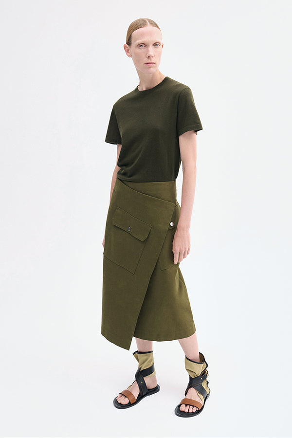 Wrap Skirt in Brushed Cotton