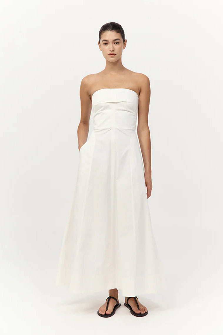 Sculpted Cotton Strapless Dress