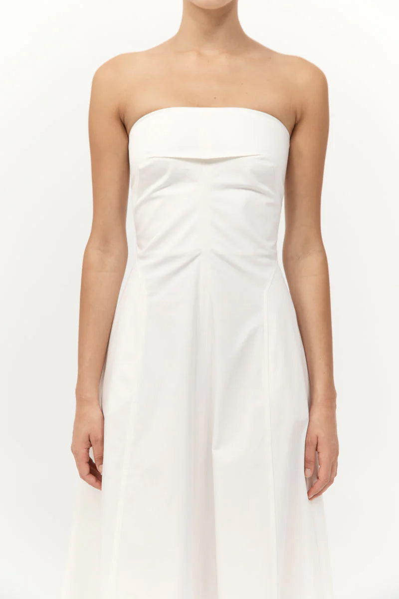 Sculpted Cotton Strapless Dress