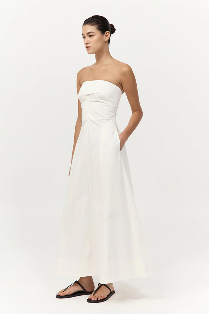 Sculpted Cotton Strapless Dress