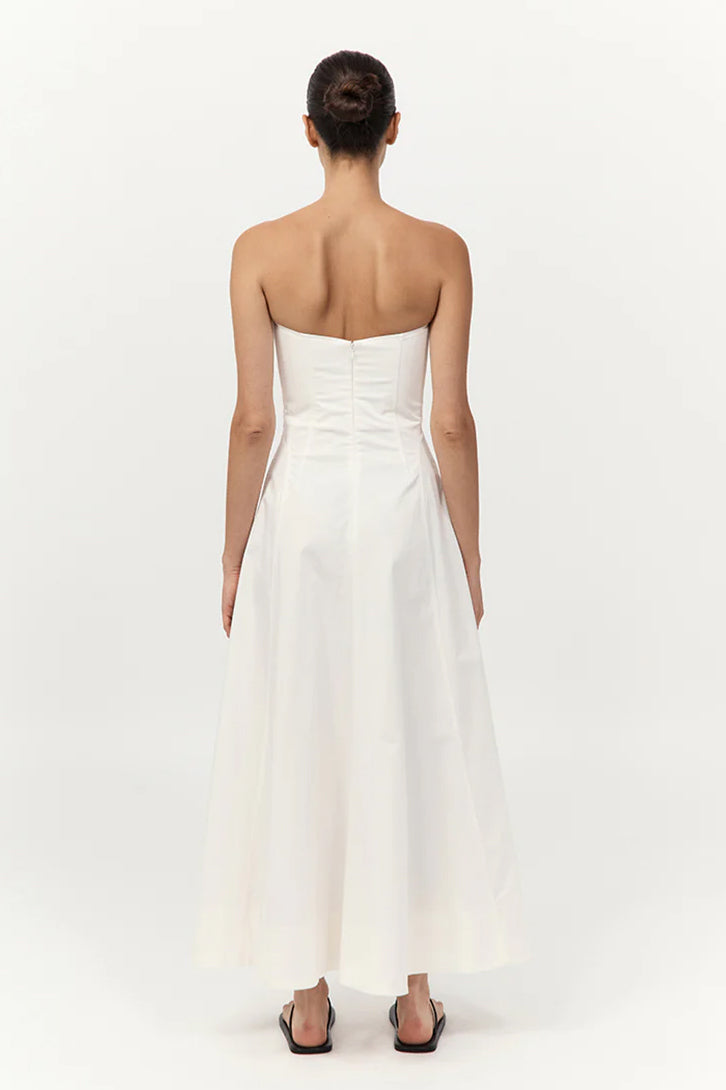 Sculpted Cotton Strapless Dress