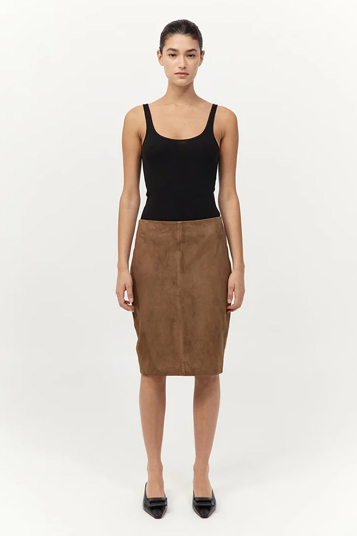 Suede Pencil Skirt