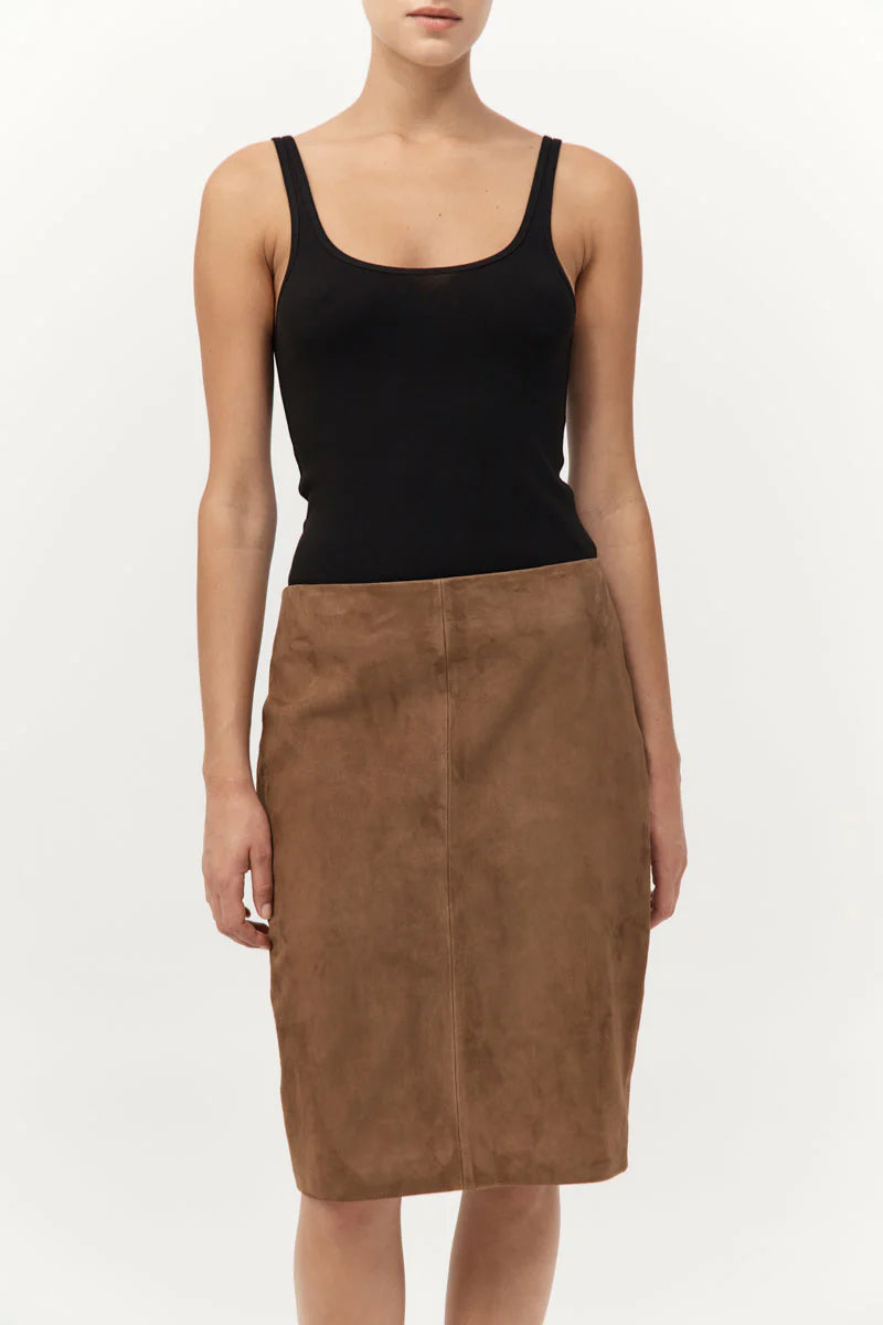 Suede Pencil Skirt