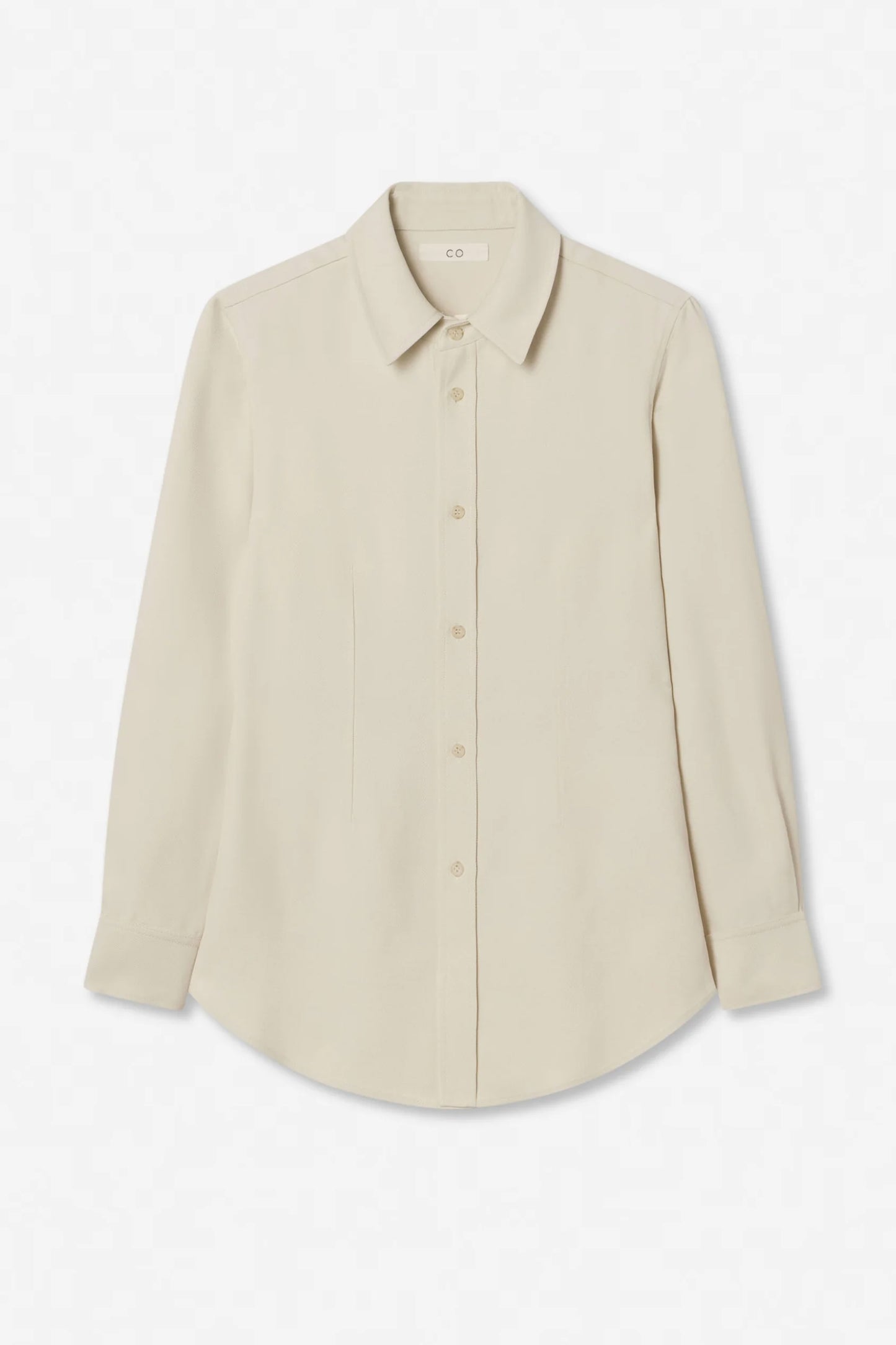 Fitted Collared Shirt in Viscose Twill