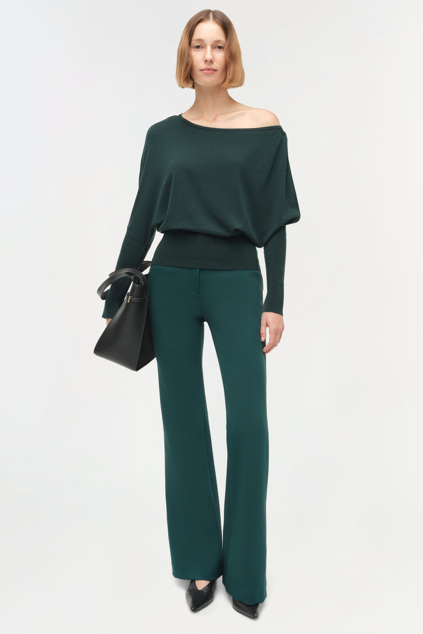 Lavina Off Shoulder Sweater, Emerald