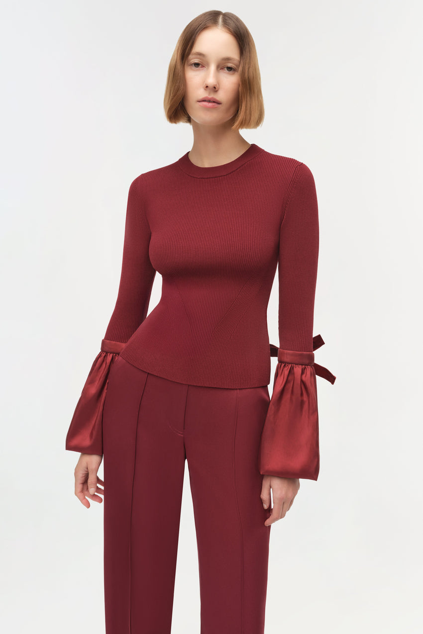 Agata Taffeta Knit Top