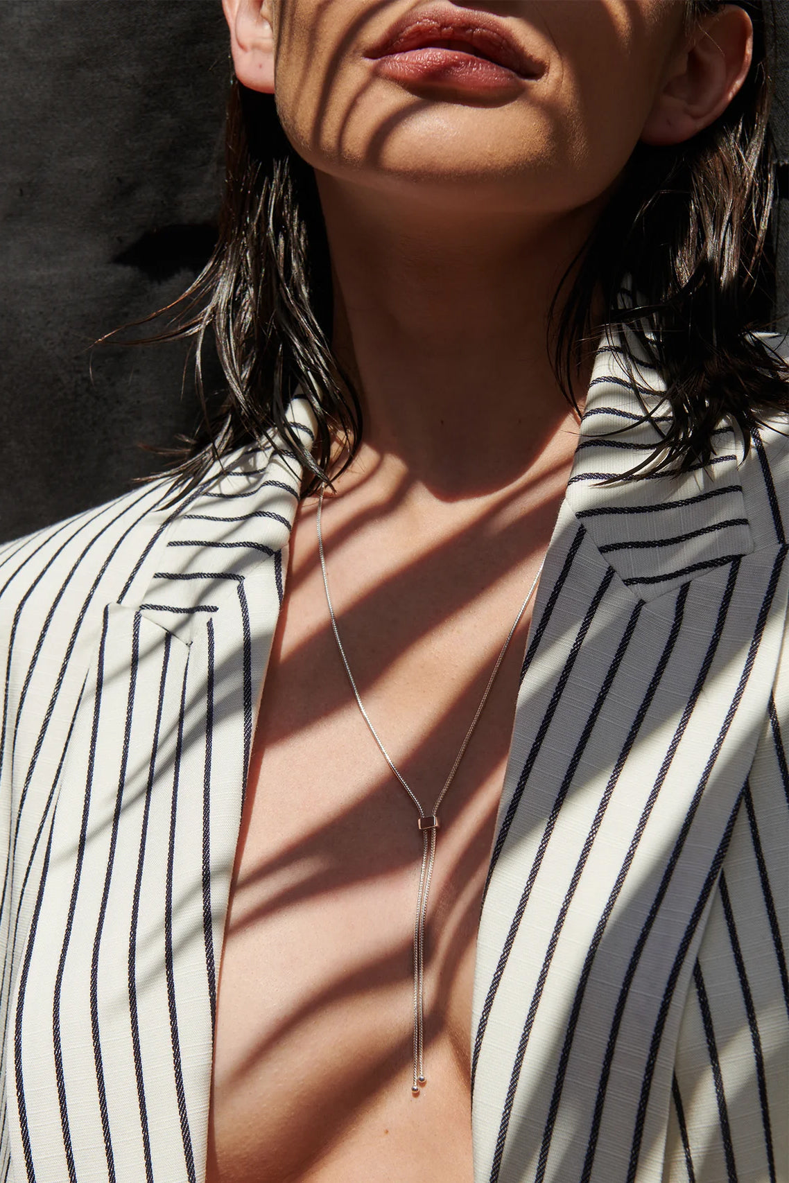 Bolo Pendant Necklace, Silver