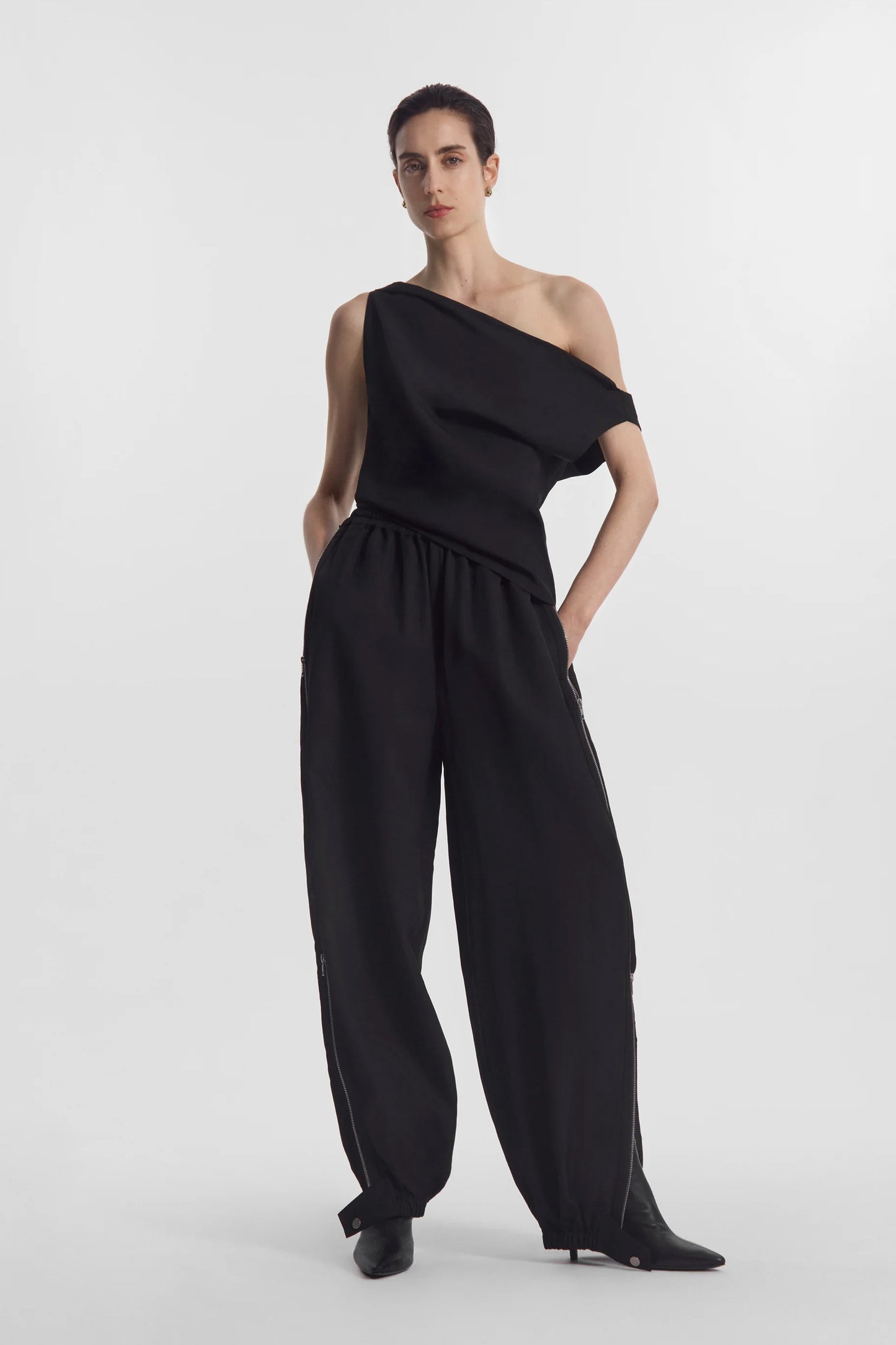 Draped Back Top in Viscose Silk