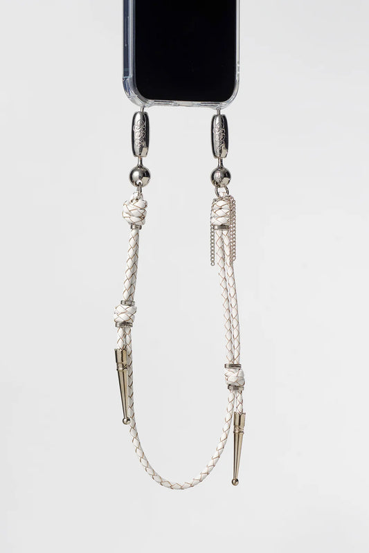Leather Bolo Wristlet, White