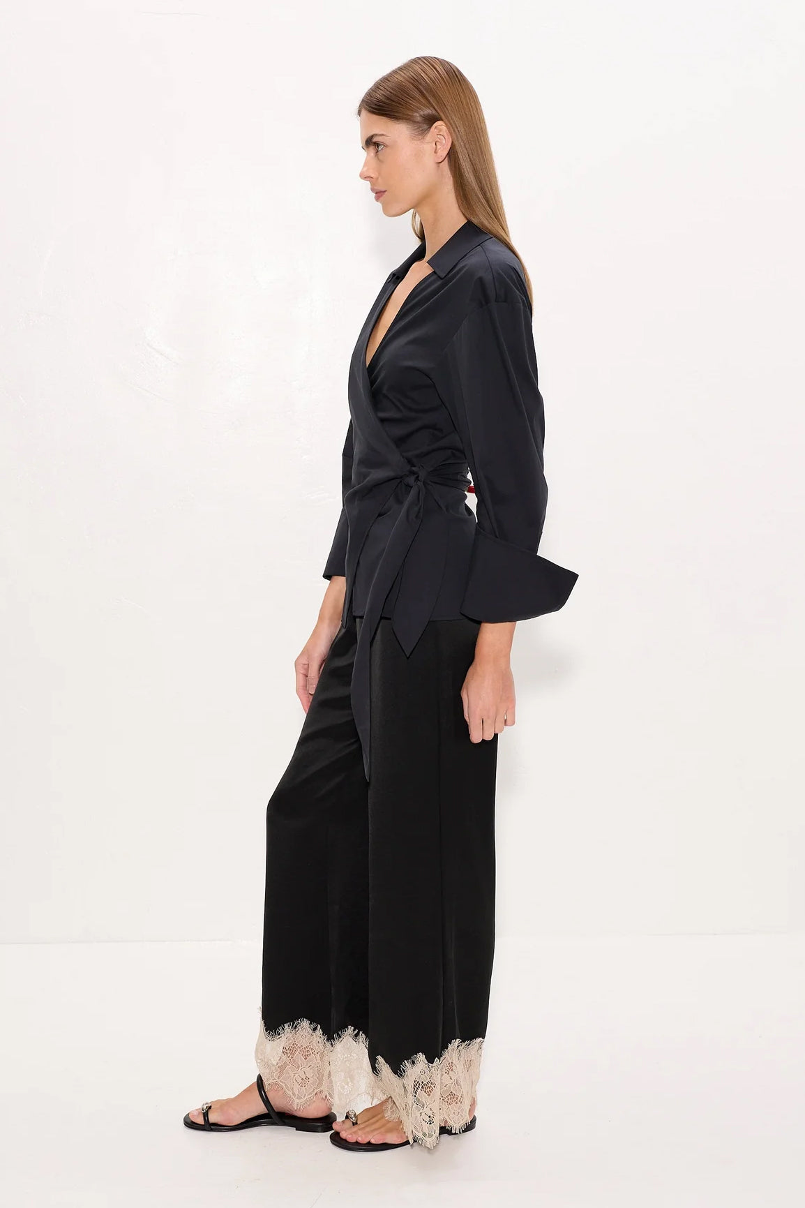 Anya Poplin Wrap Top