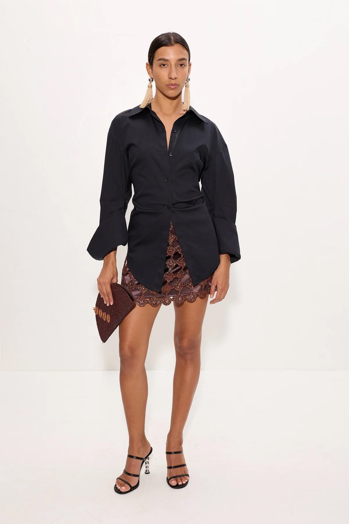 Loch Poplin Button Up, Black