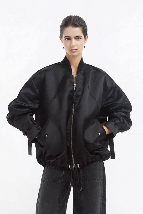 Sports Bomber in Duchess Satin