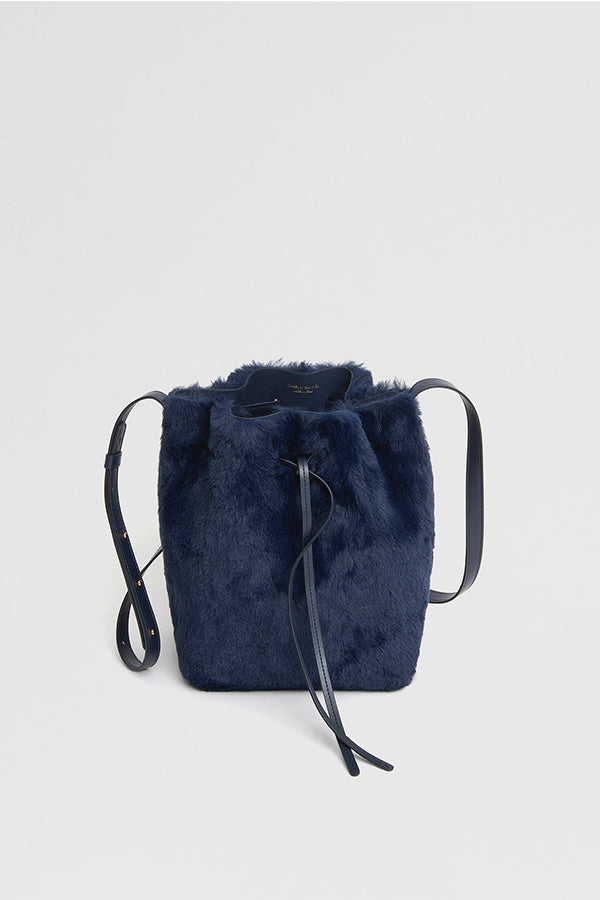 Vegan Fur Mini Bucket Bag