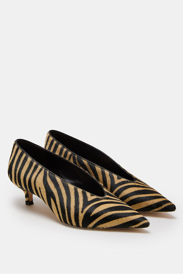 Babouche Kitten Heel, Zebra